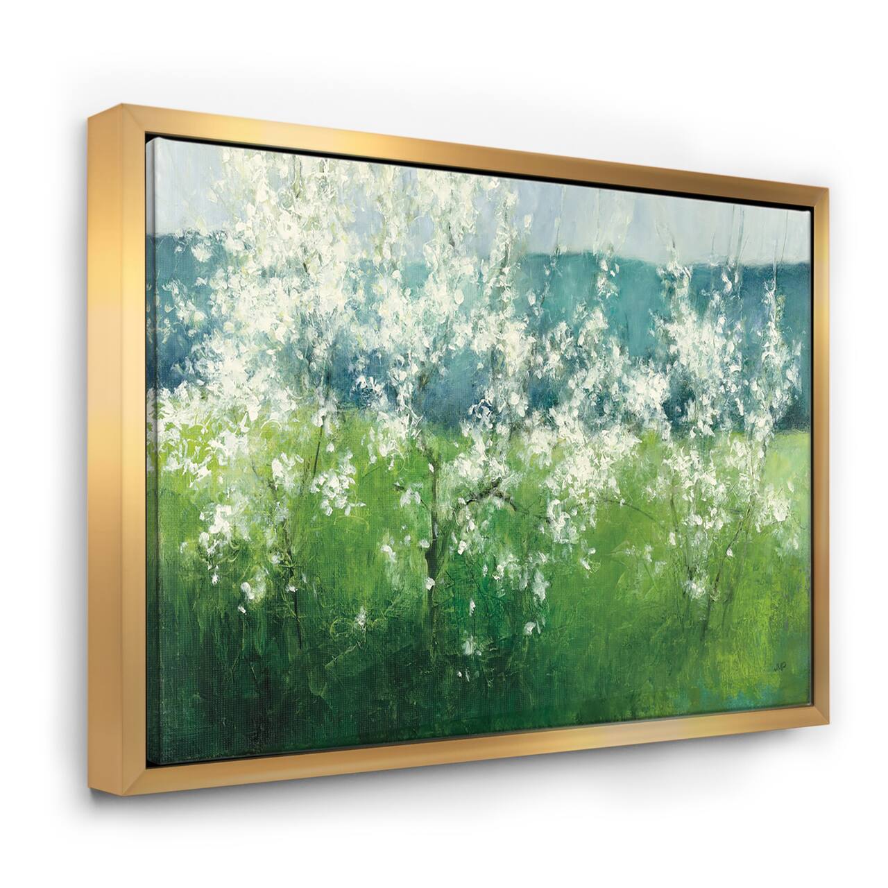 Designart - Green Mountain Spring - Cottage Canvas in Gold Frame
